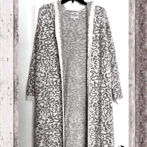 Juicy Couture Sweaters - Juicy Couture Hooded Leopard Cardigan